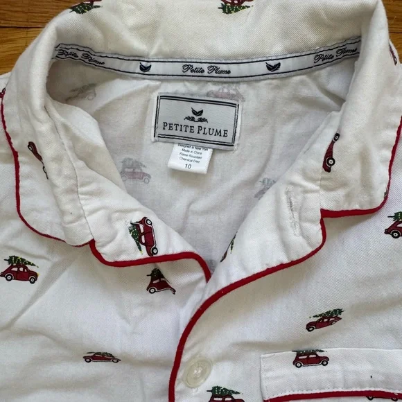 Petite Plume Kids Pajamas size 10 with Red Trim - Picture 4 of 5